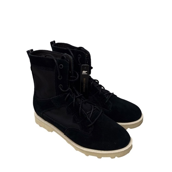 Sorel Caribou OTM Bootie Black Size 7.5 Lace Up Waterproof Suede - Picture 2 of 9